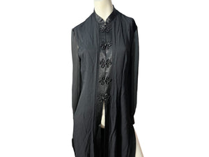 Vintage 80's black long blazer dress M