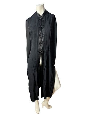 Vintage 80's black long blazer dress M