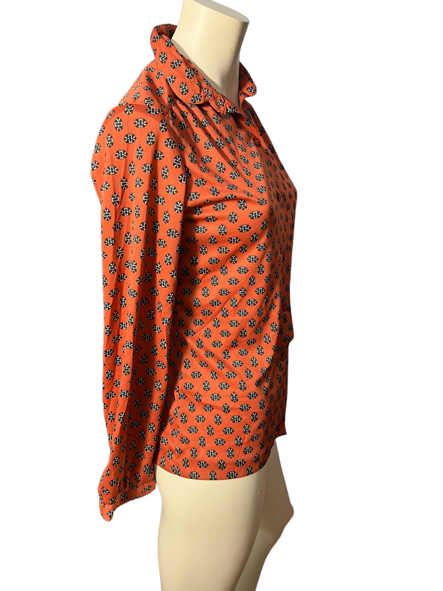 Vintage 70's rust shirt blouse M