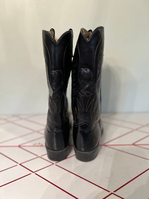 Vintage black rainbow cowboy boots 11 Westex