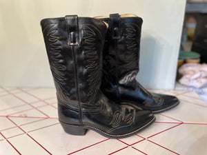 Vintage black rainbow cowboy boots 11 Westex