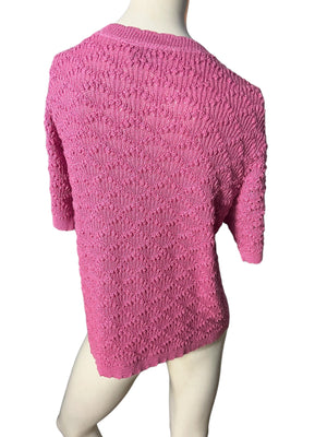 Vintage 70's pink scalloped sweater M L Billie Jo