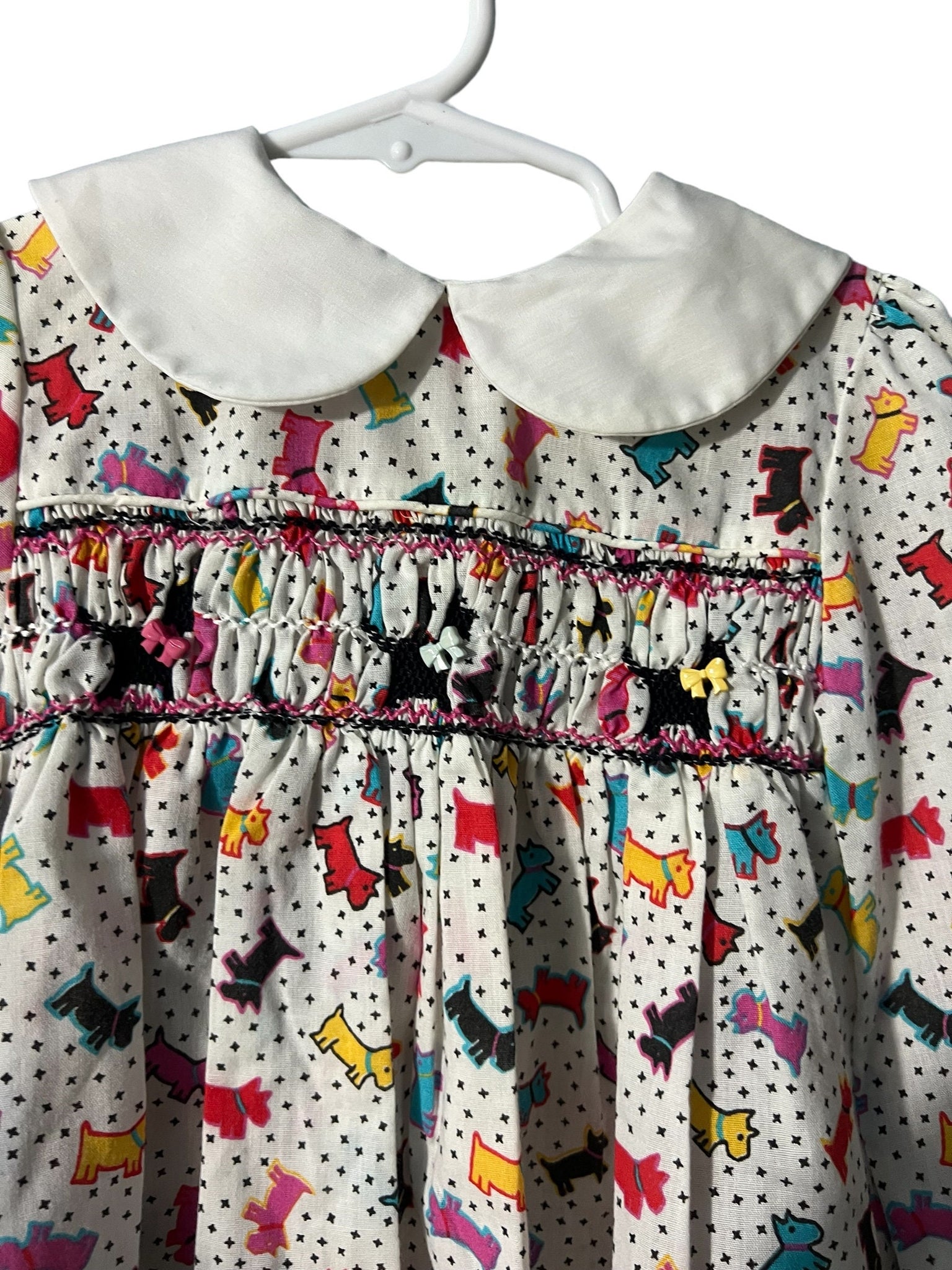 Vintage Polly Flinders baby dress 3T Scotty dog