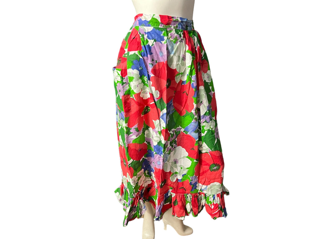 Vintage long floral half apron