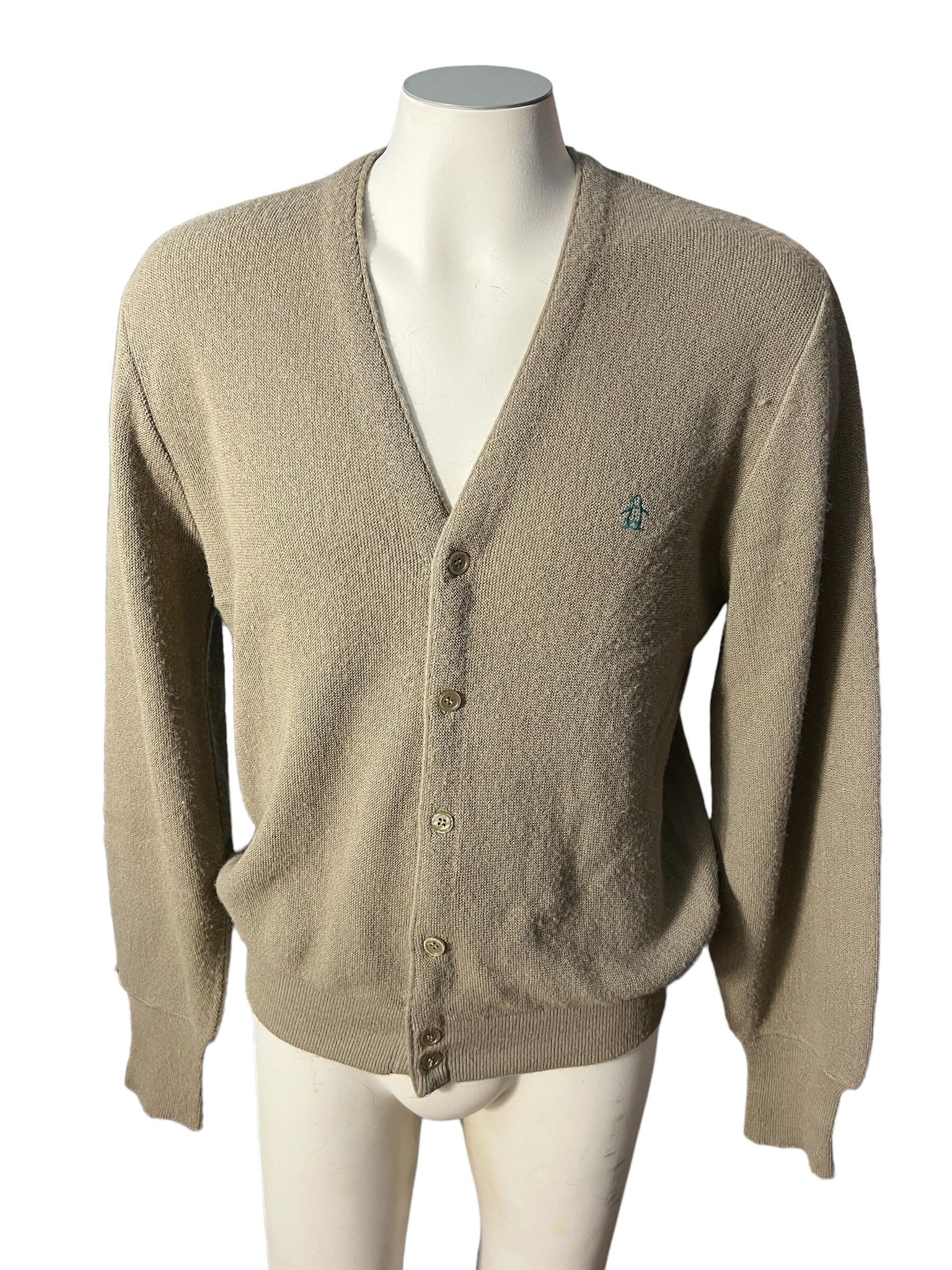 Vintage 80's Grand Slam brown cardigan sweater L