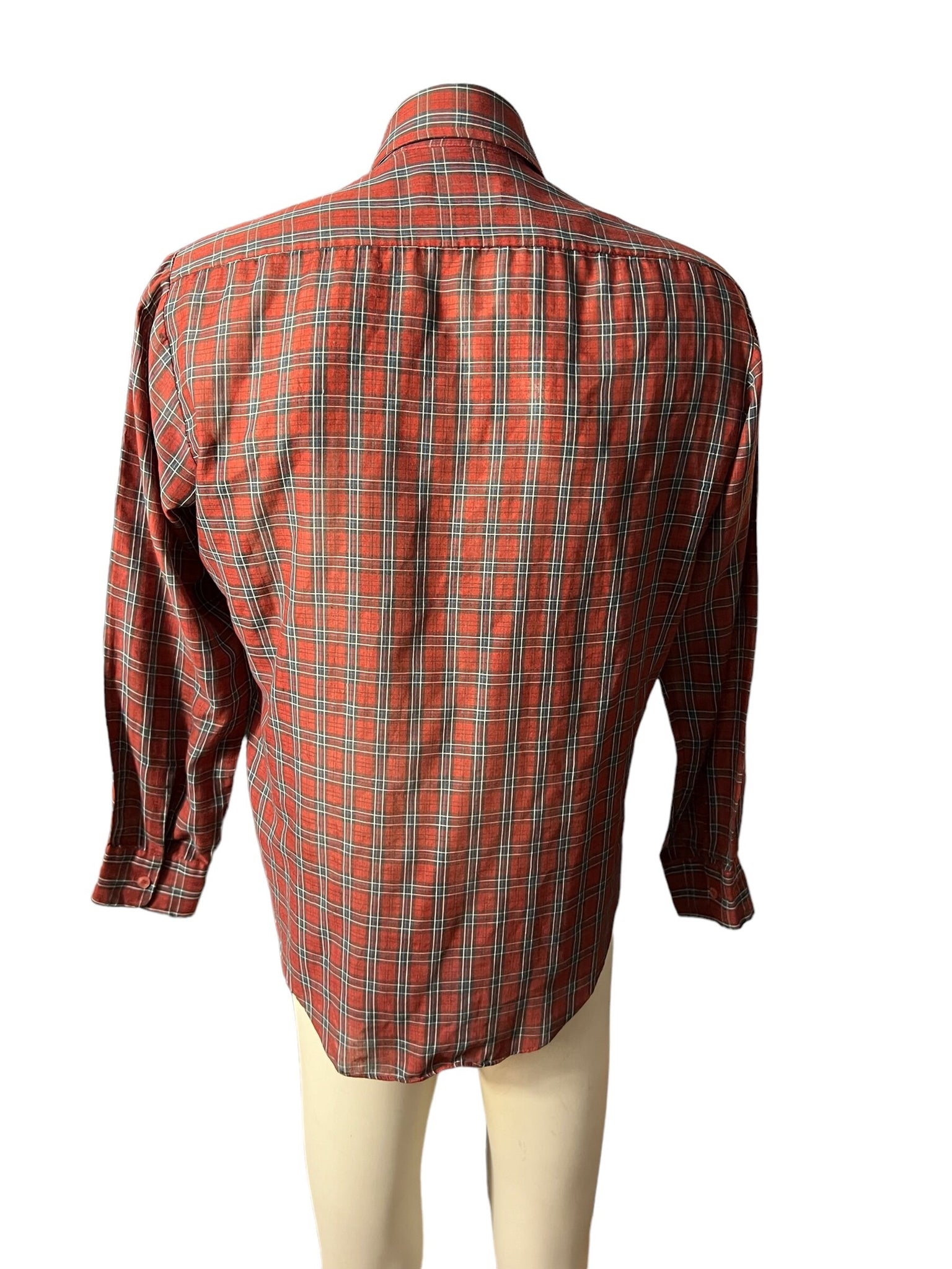 Vintage red plaid men's shirt Wedgefield M