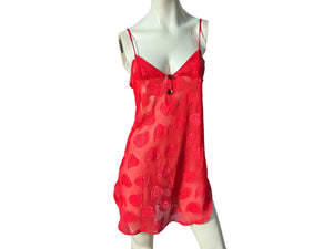 Vintage red short heart nightgown M