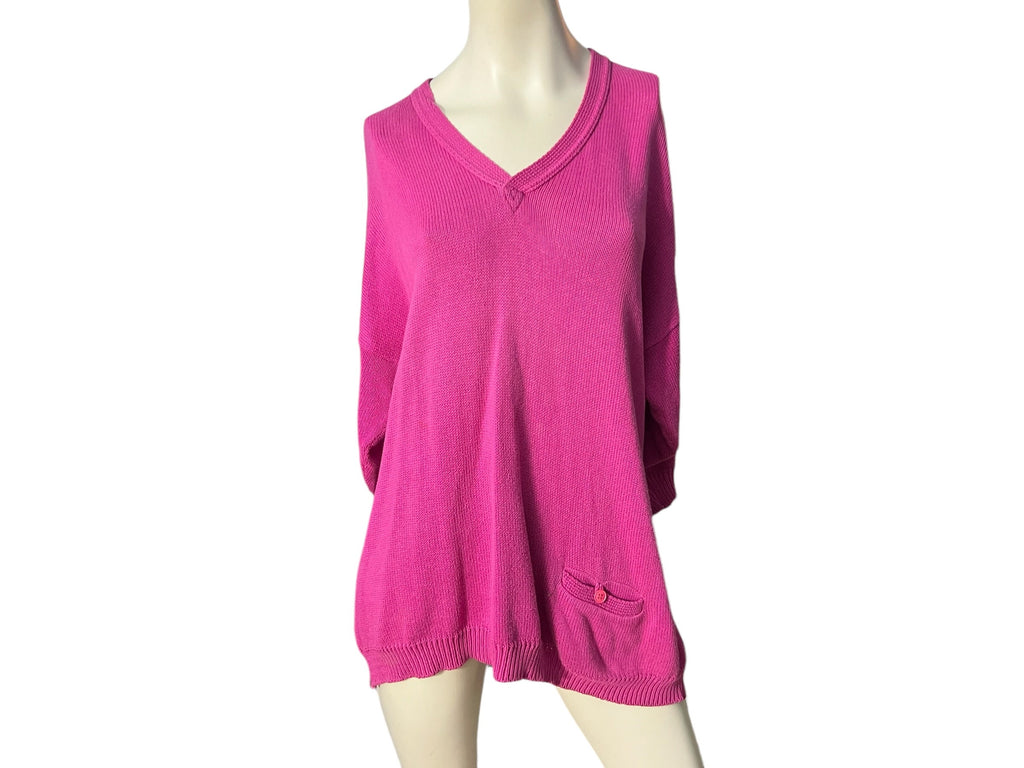 Vintage pink oversize sweater L XL Bergdorf Goodman