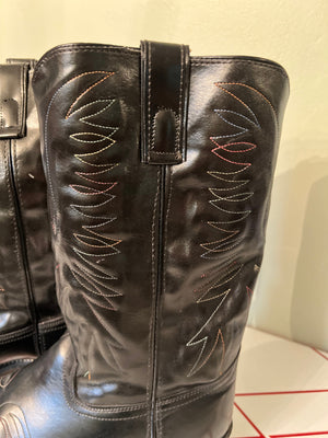 Vintage black rainbow cowboy boots 11 Westex