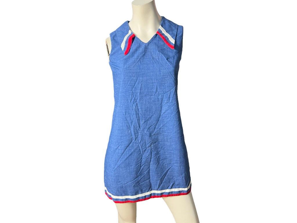 Vintage 70's blue mini dress M