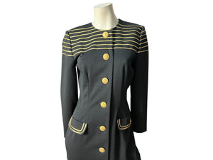 Vintage 80's black & gold dress 10 Leslie Fay