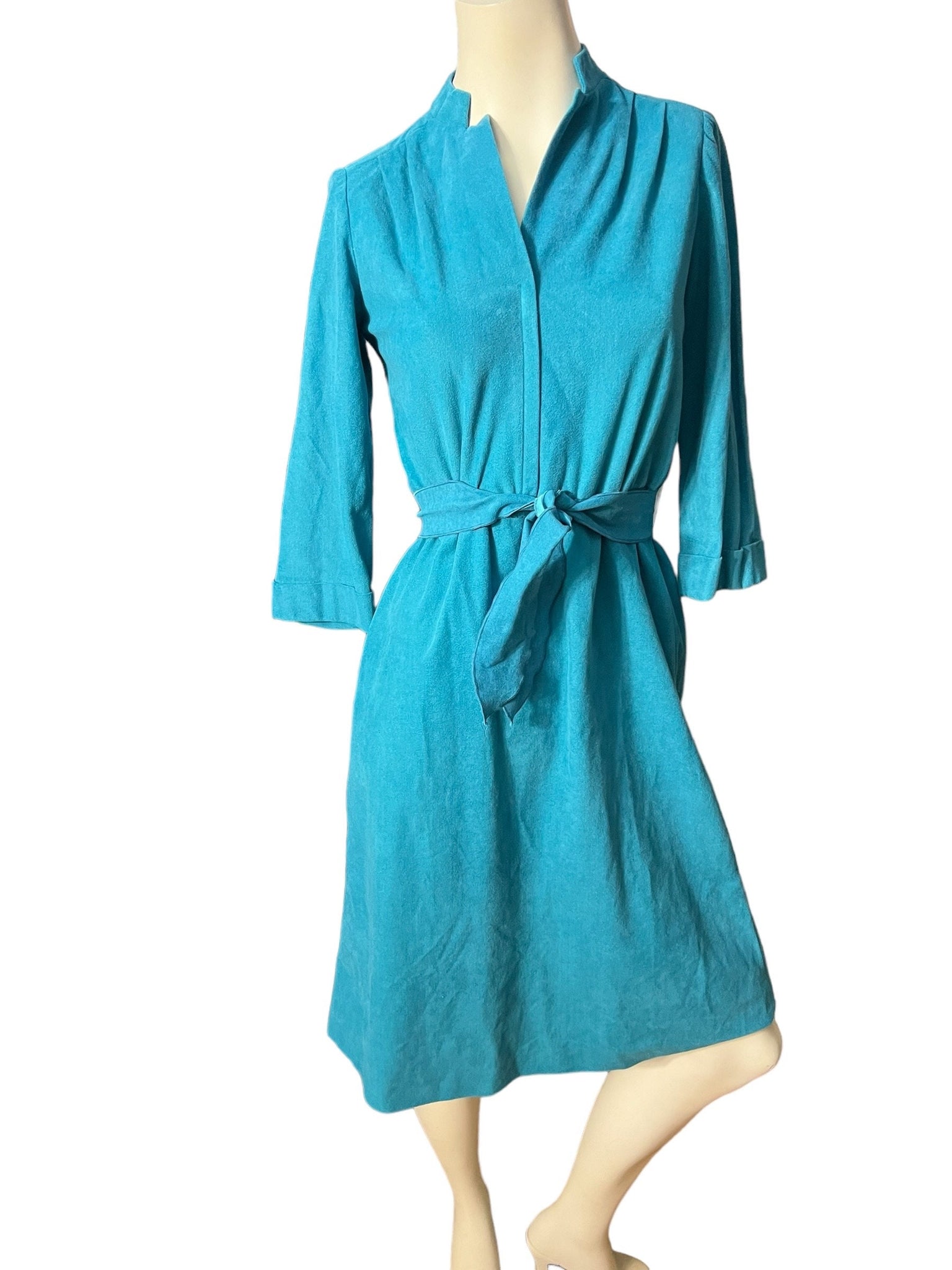 Vintage 80's turquoise dress M Leslie Fay