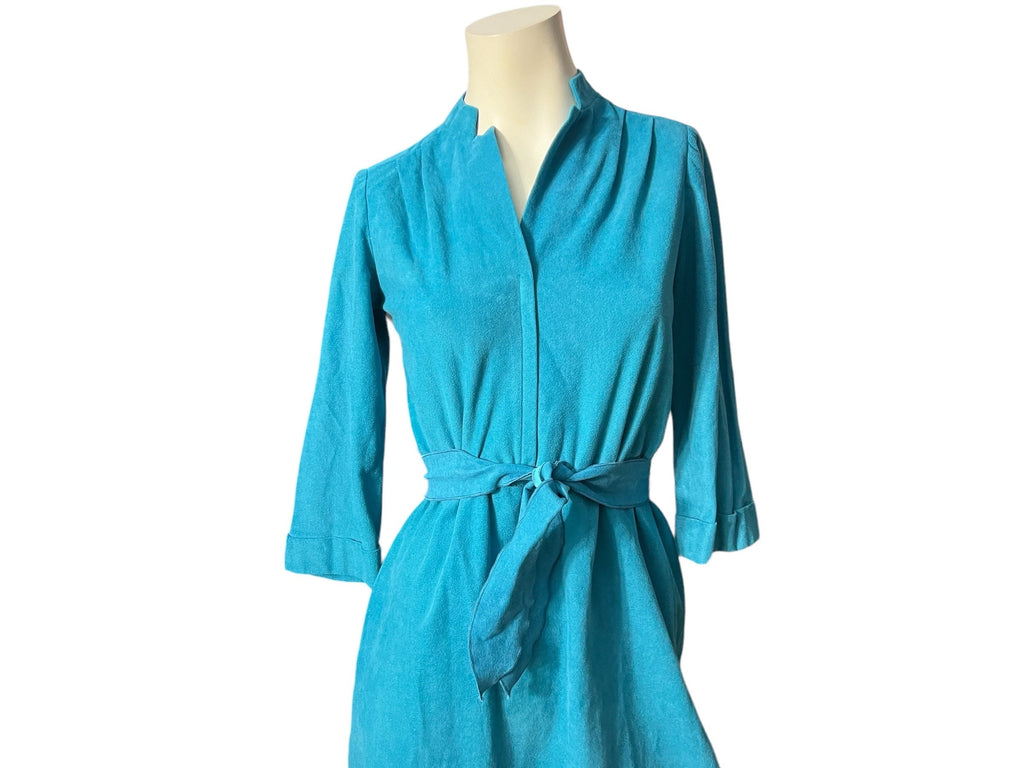 Vintage 80's turquoise dress M Leslie Fay