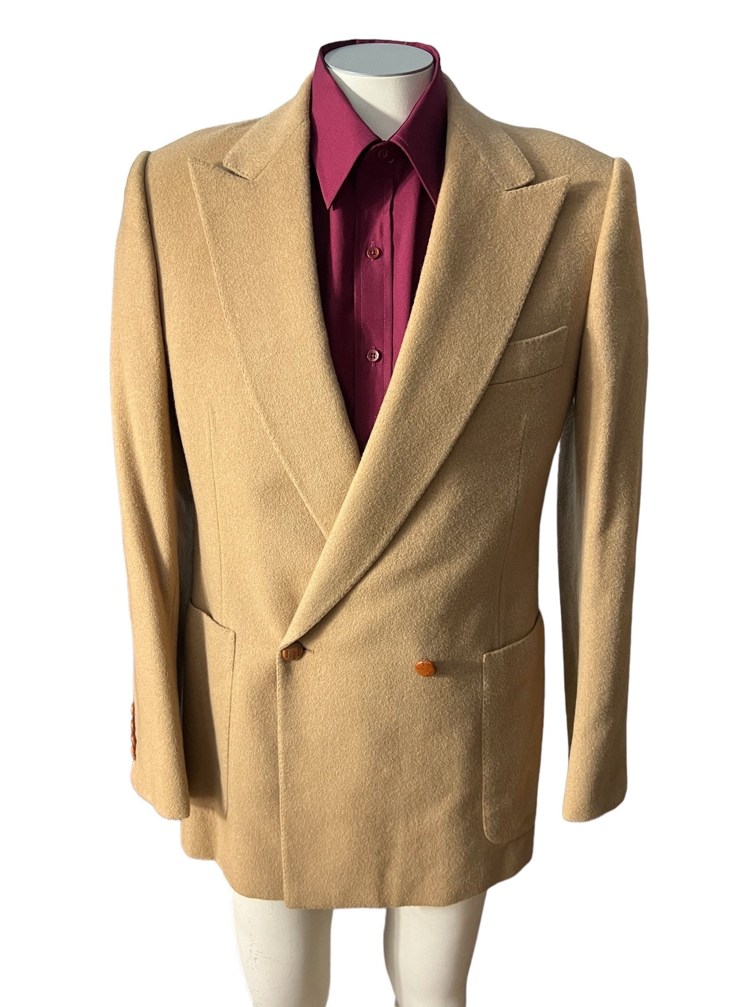 Vintage men's tan suit jacket Dimitri 38 L