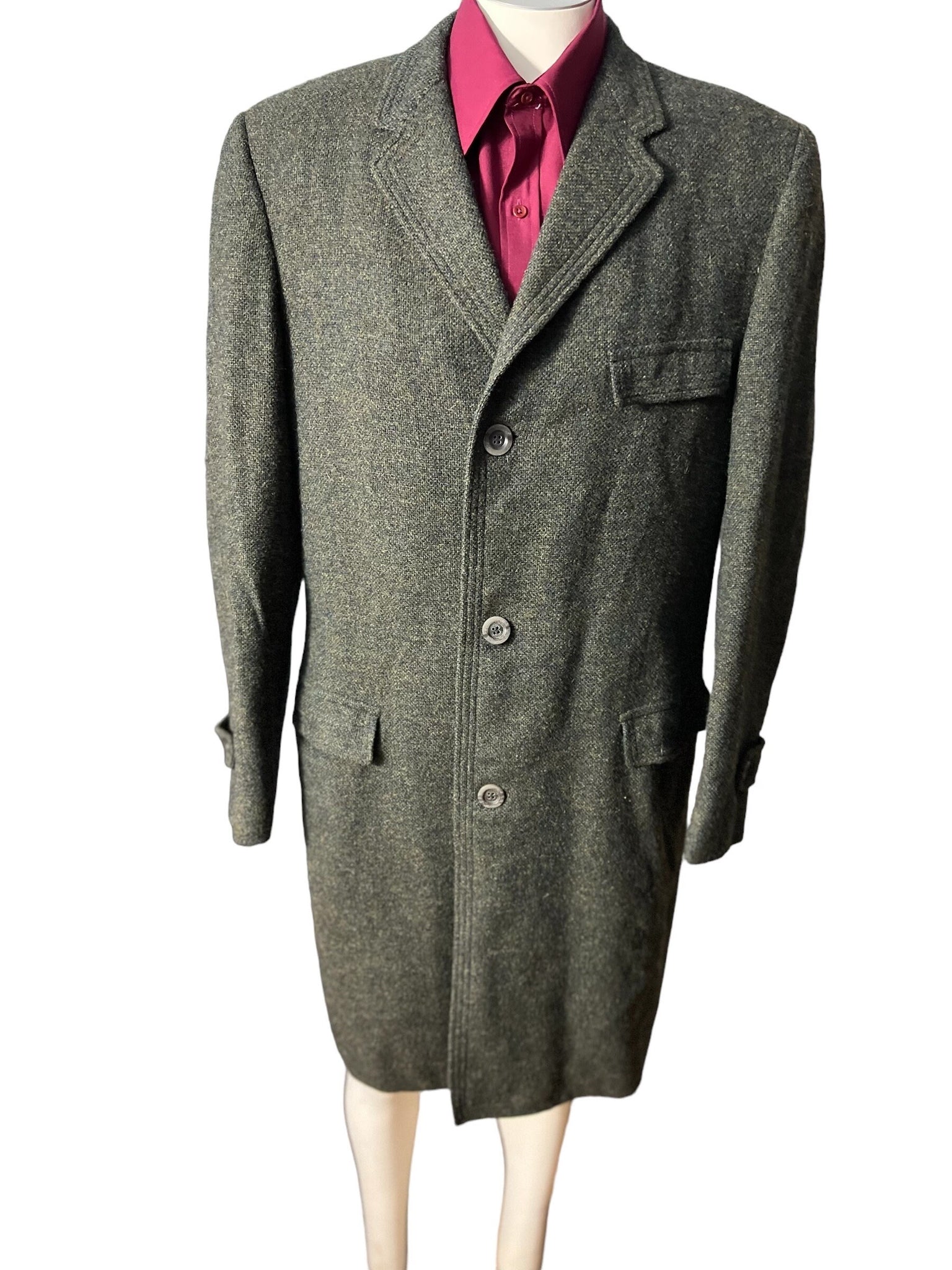 Vintage men's Varsity Town green wool coat 44