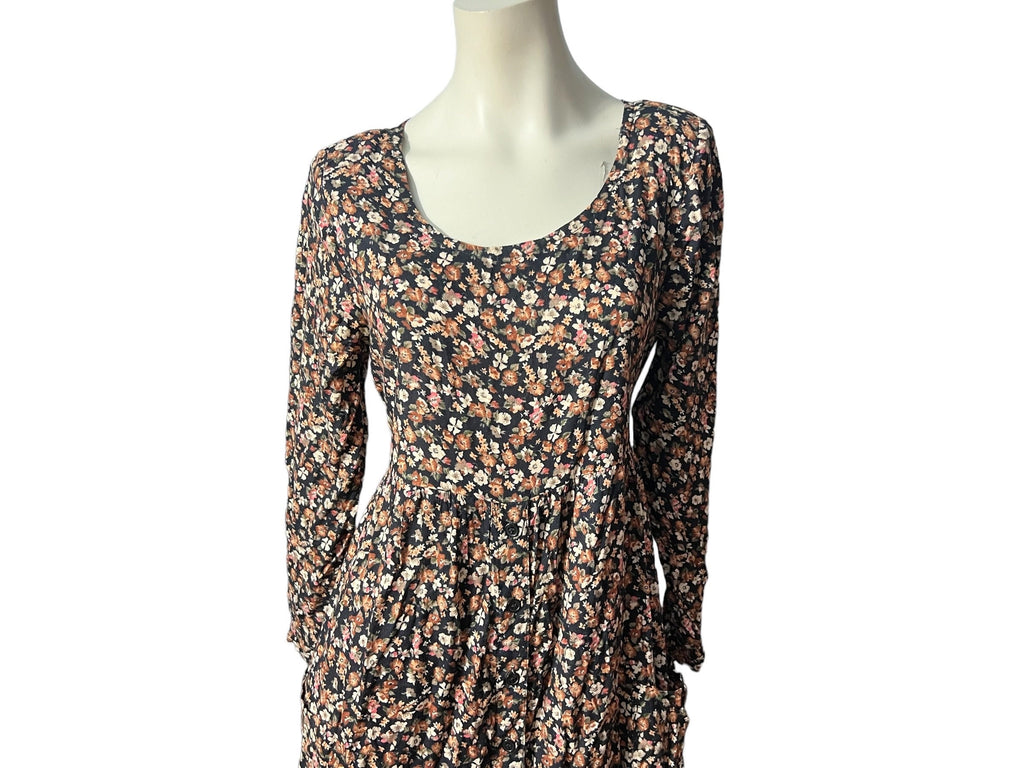 Vintage 80's floral jumper dress M Pellini