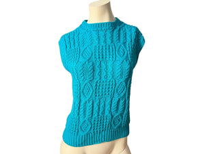 Vintage 80's turquoise sweater top S Stevemor