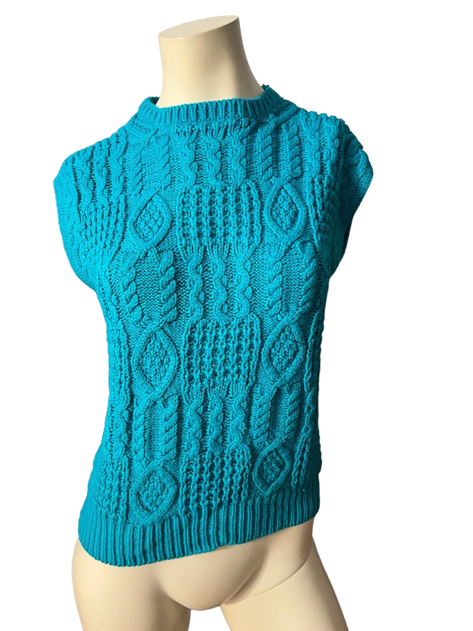 Vintage 80's turquoise sweater top S Stevemor