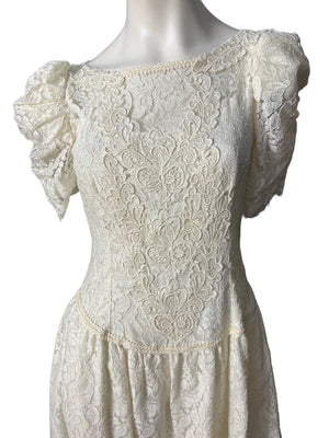 Vintage white lace drop waist dress 5/6 Cachet