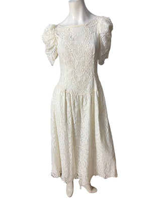 Vintage white lace drop waist dress 5/6 Cachet