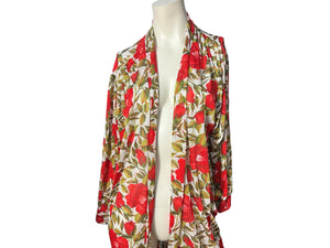 vintage sheer floral short robe jacket M L