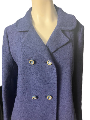 Vintage 60’s blue wool long coat M