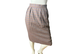 Vintage check rayon wool skirt 4