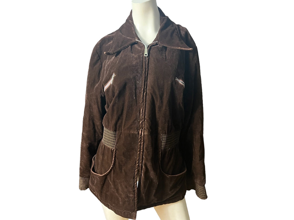 Vintage 70's velvet brown jacket 46 L