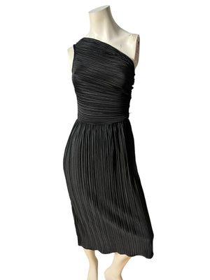 Vintage black 1 shoulder dress S
