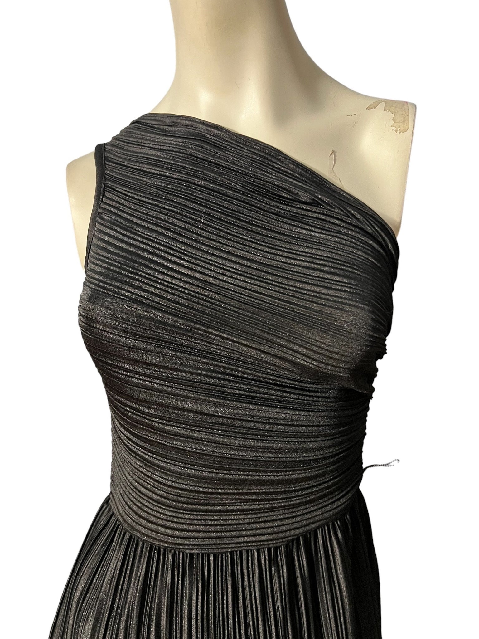 Vintage black 1 shoulder dress S