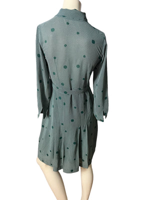 Vintage 40’s style green rayon dress M