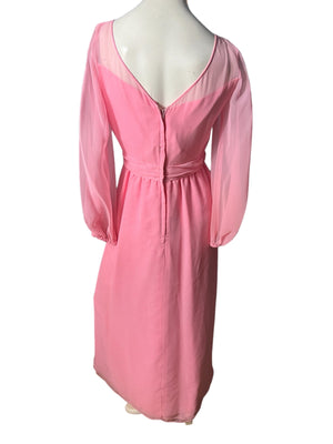 Vintage 60’s pink party maxi dress M