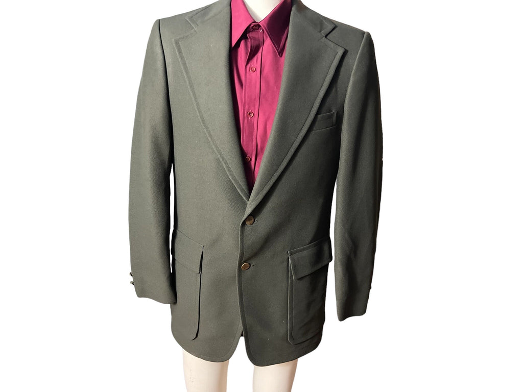 Vintage 70’s men’s green suit jacket 40 L