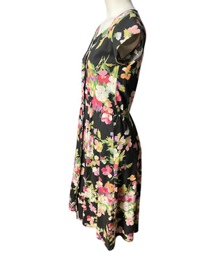 Vintage 80's floral dress 3/4 S Avon