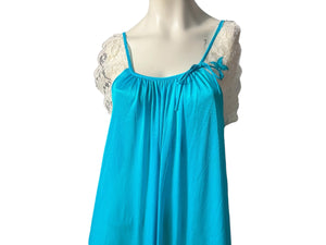 Vintage 80's turquoise nightgown L Contessa
