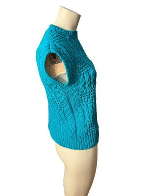 Vintage 80's turquoise sweater top S Stevemor