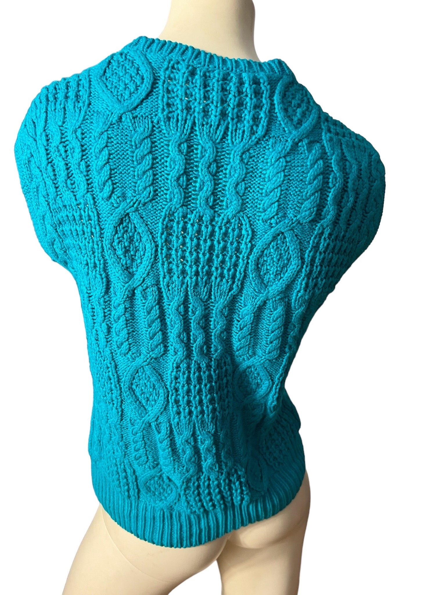 Vintage 80's turquoise sweater top S Stevemor