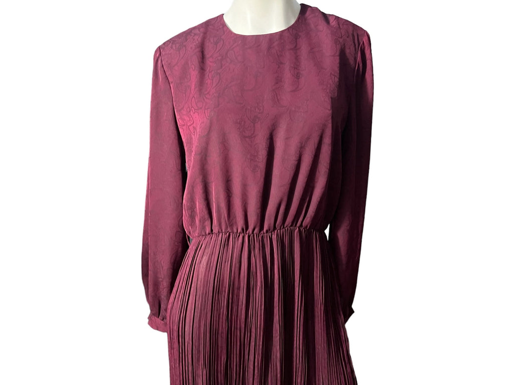 Vintage 80's maroon dress 12 Victoria Morgan