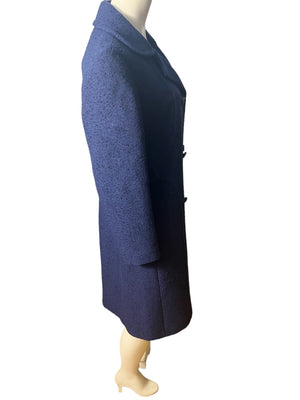 Vintage 60’s blue wool long coat M