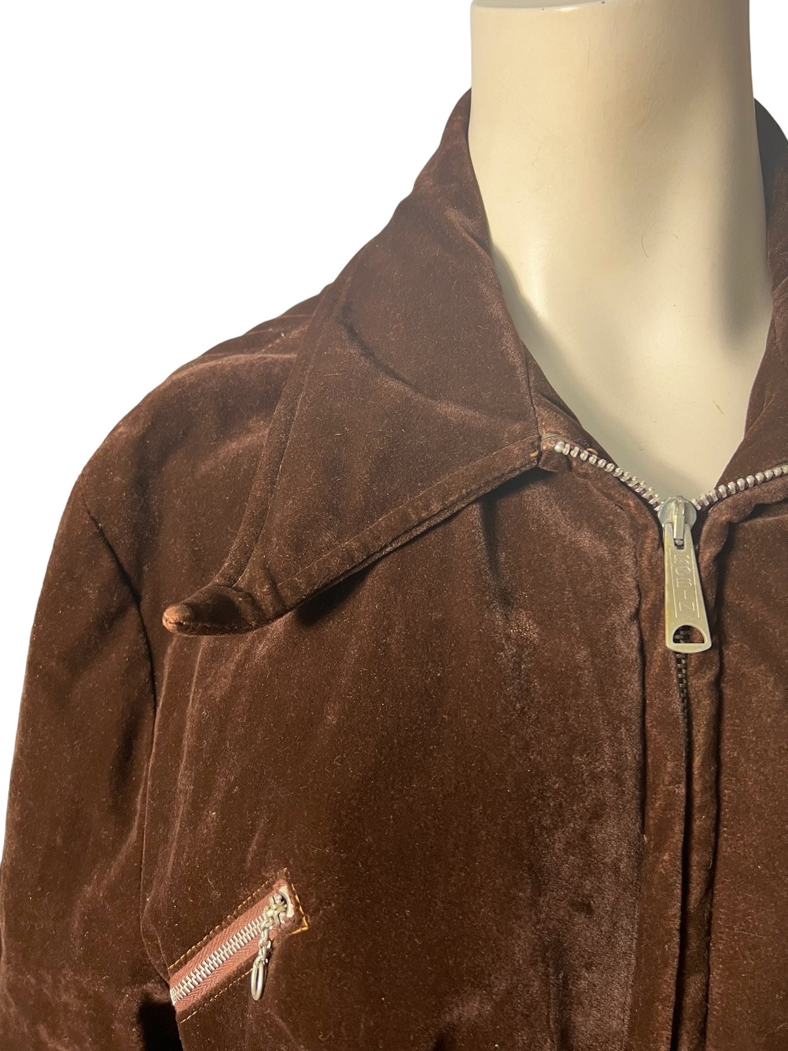 Vintage 70's velvet brown jacket 46 L