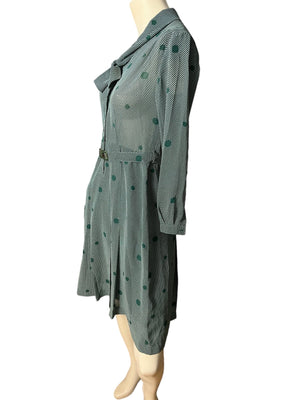 Vintage 40’s style green rayon dress M