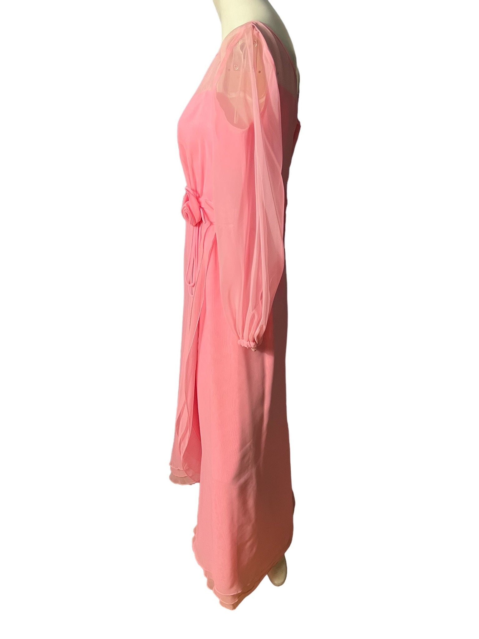 Vintage 60’s pink party maxi dress M