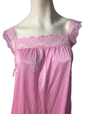 Vintage 70's pink long nightgown S Sears