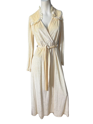 Vintage 70's long cream robe Michele S