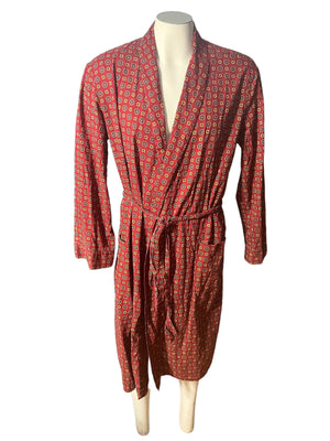 Vintage 60's men's red robe L Pennleigh