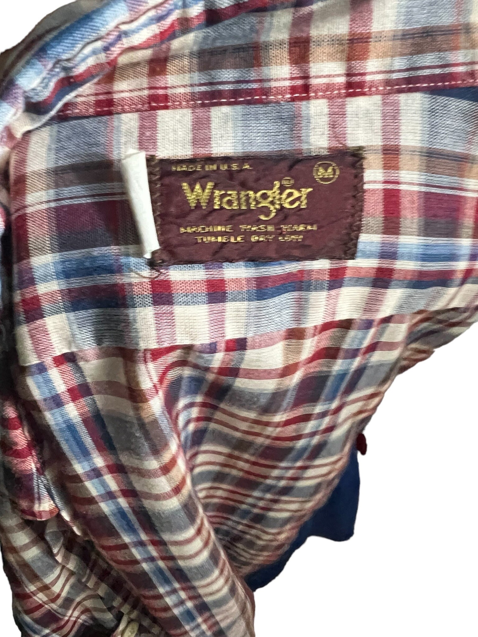 Vintage 70's plaid Wrangler shirt M