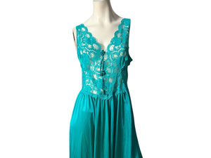 Vintage green 80's nightgown Xl Adonna