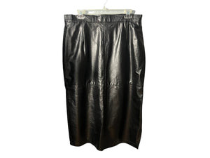 Vintage 80's black leather skirt 34