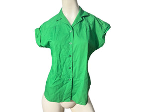 Vintage green 70's blouse M Society