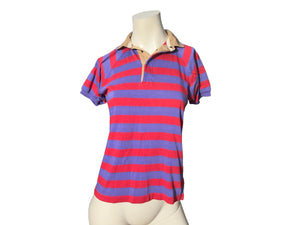 vintage 80's striped collar t shirt S Geness